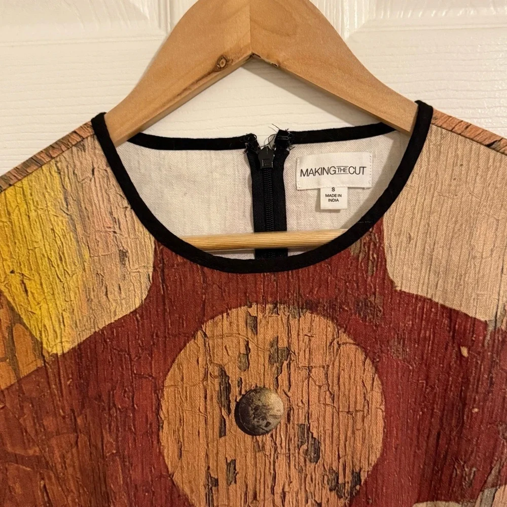 Making The Cut Carnival Painting Dress Winning Look Gary's Brown Tan Small - Picture 6 of 10